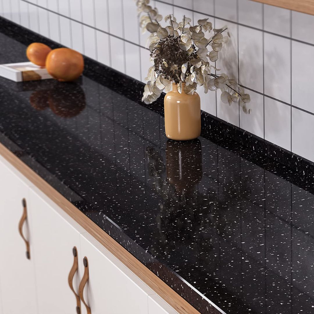 Black Galaxy Granite Slab (18mm) - Premium Polish